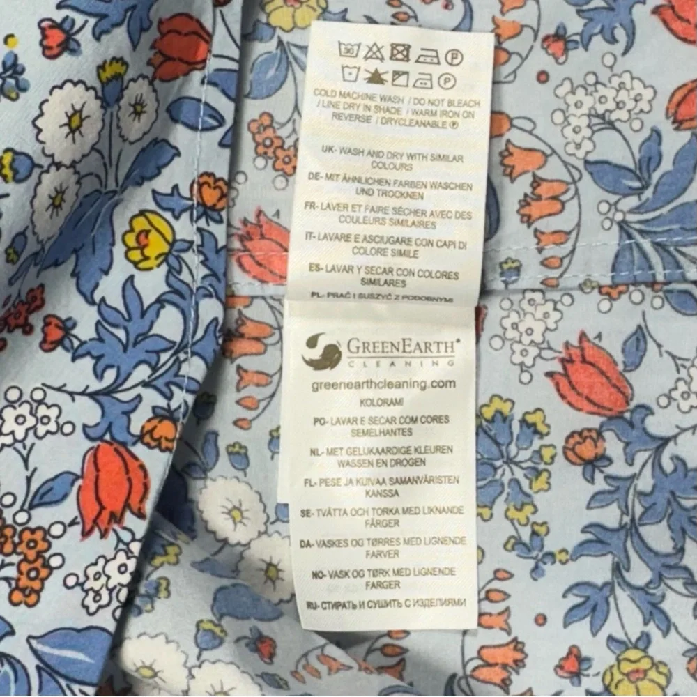 Boden Woman’s Blue Floral Button Down Shirt Size 6R - Picture 12 of 16